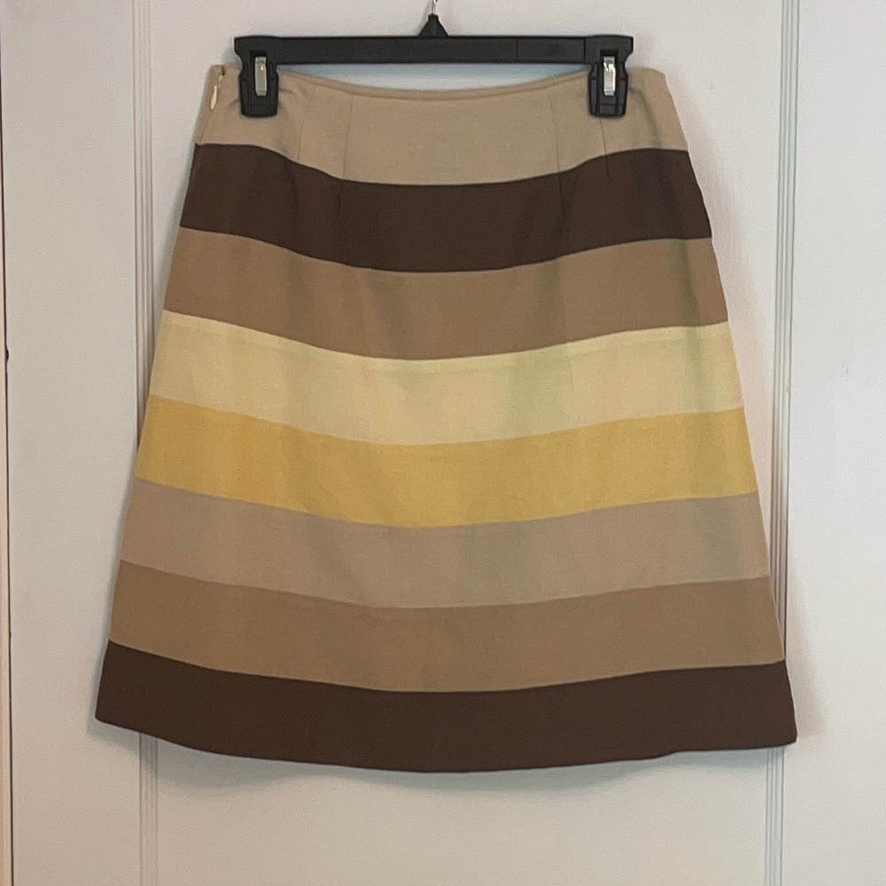 Ann Taylor LOFT Size 2 Linen-blend midi skirt, work, office, lined